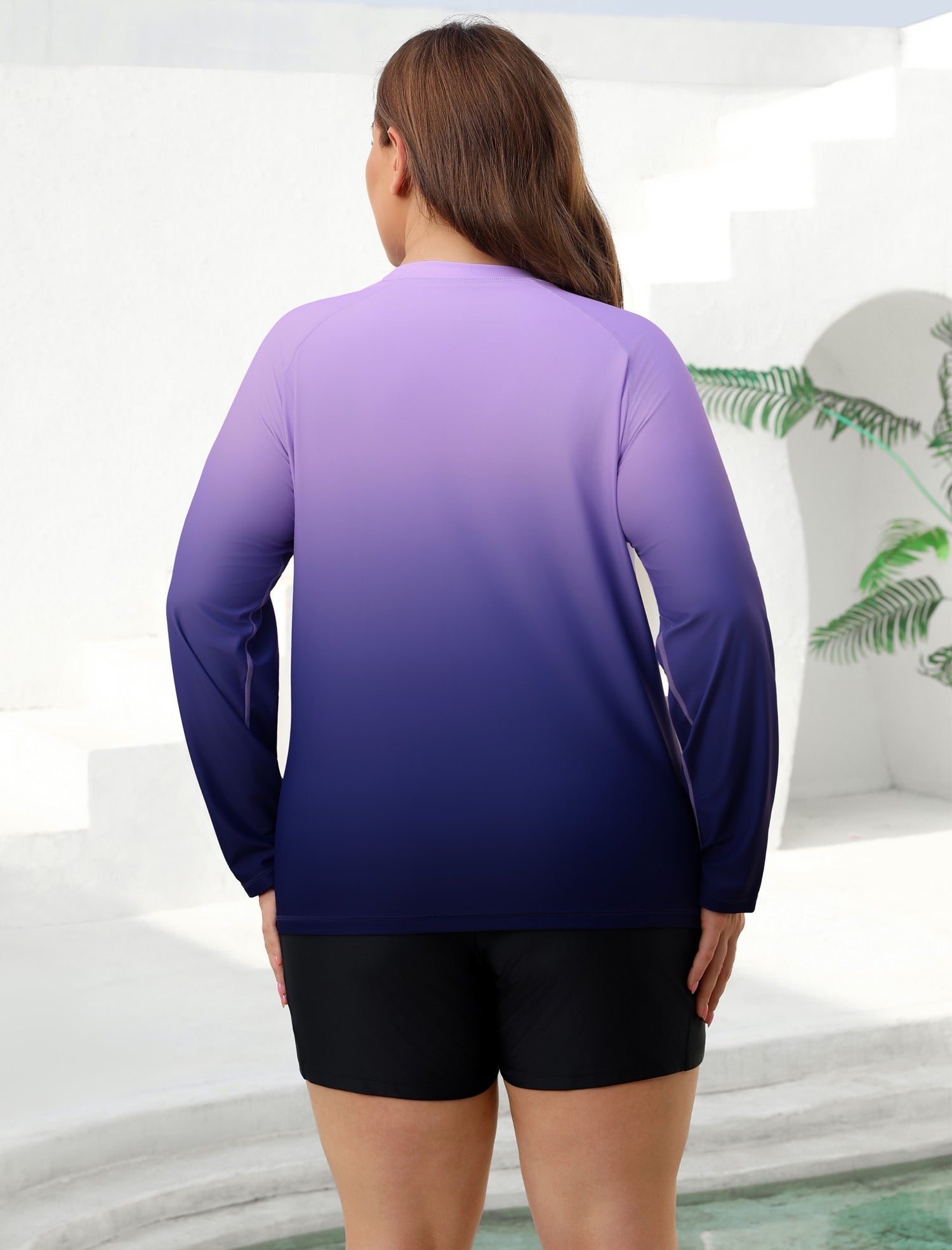 Holiday Uniform Plus Size Swim Shirt with Built in Bra and Shorts with Pockets