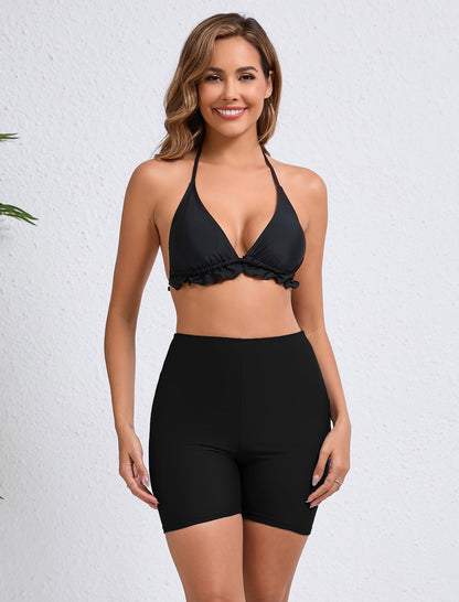 5 High Waisted Boyshort Swim Board Shorts (Available in Plus)