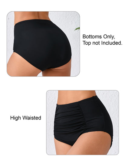 Summer Breeze High Waisted Ruched Bikini Bottoms