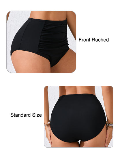 Summer Breeze High Waisted Ruched Bikini Bottoms