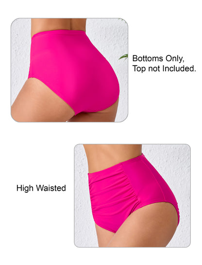 Summer Breeze High Waisted Ruched Bikini Bottoms