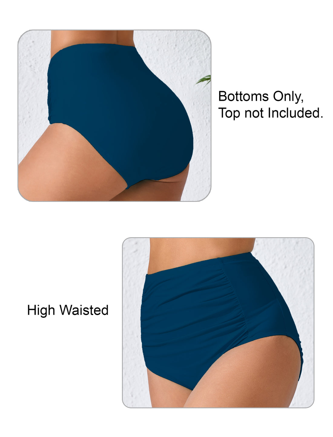 Summer Breeze High Waisted Ruched Bikini Bottoms