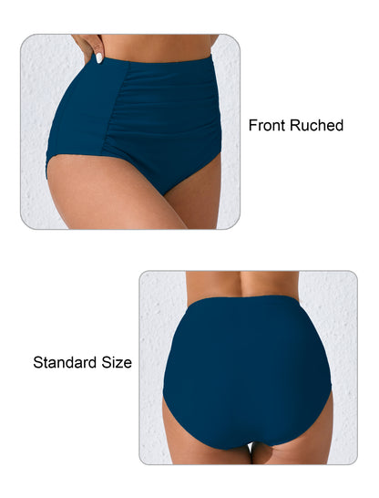 Summer Breeze High Waisted Ruched Bikini Bottoms