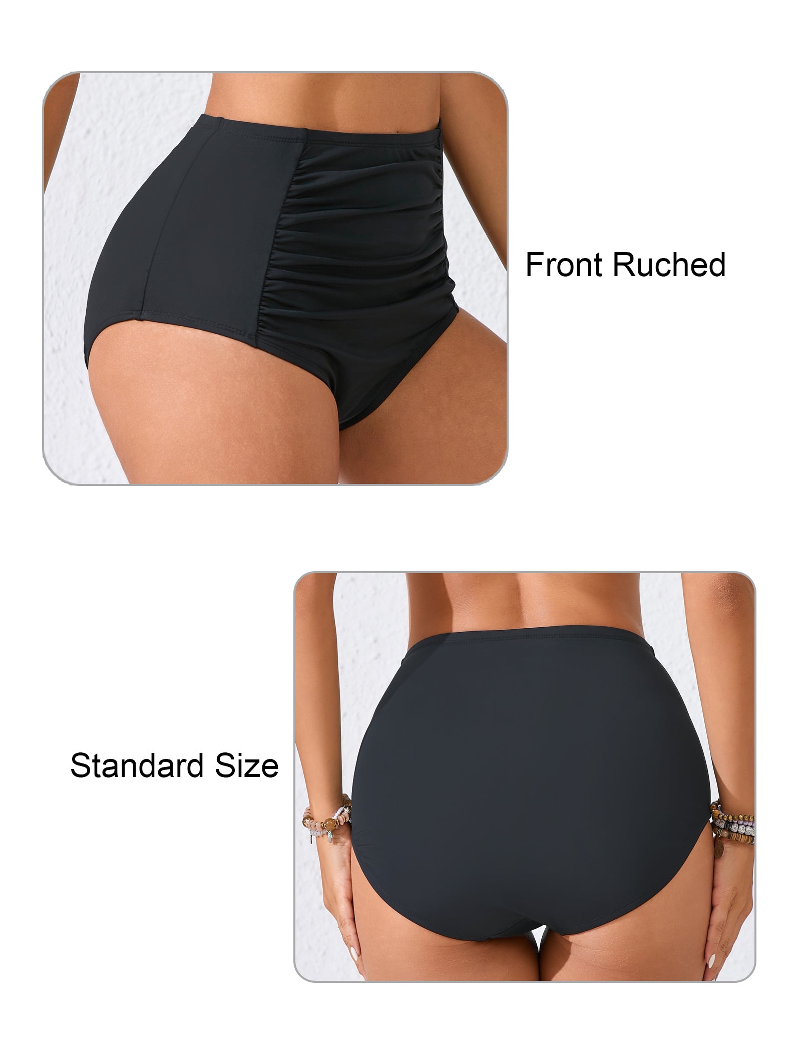 Summer Breeze High Waisted Ruched Bikini Bottoms