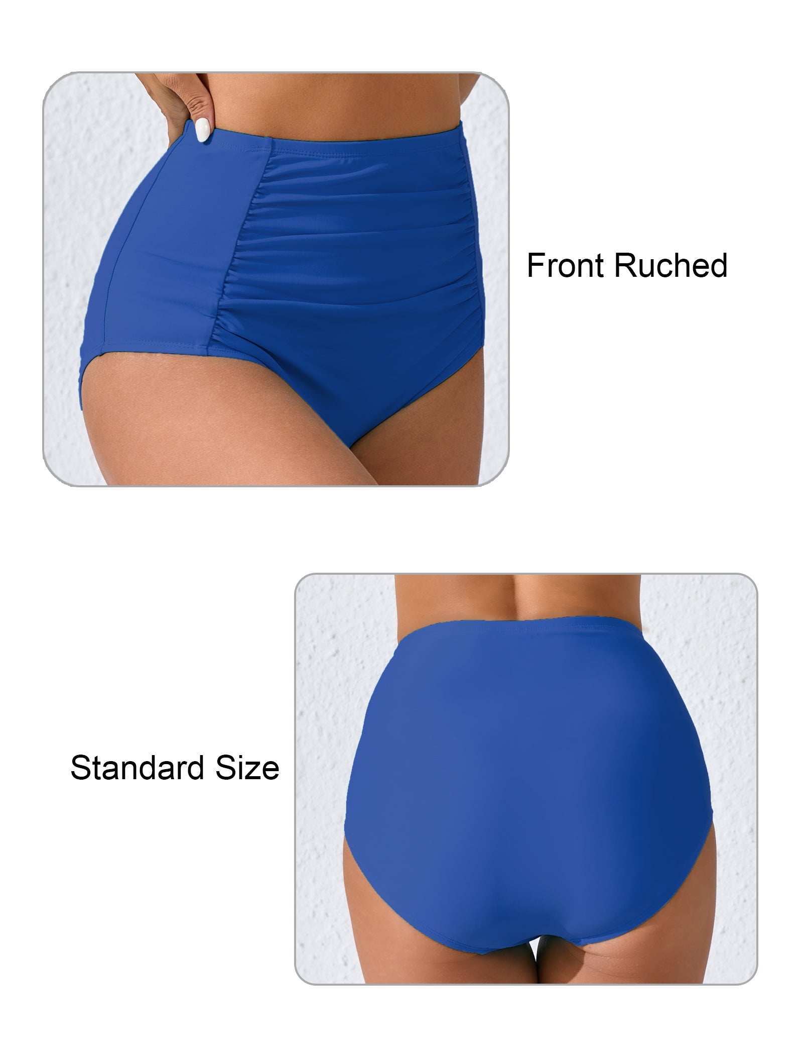 Summer Breeze High Waisted Ruched Bikini Bottoms