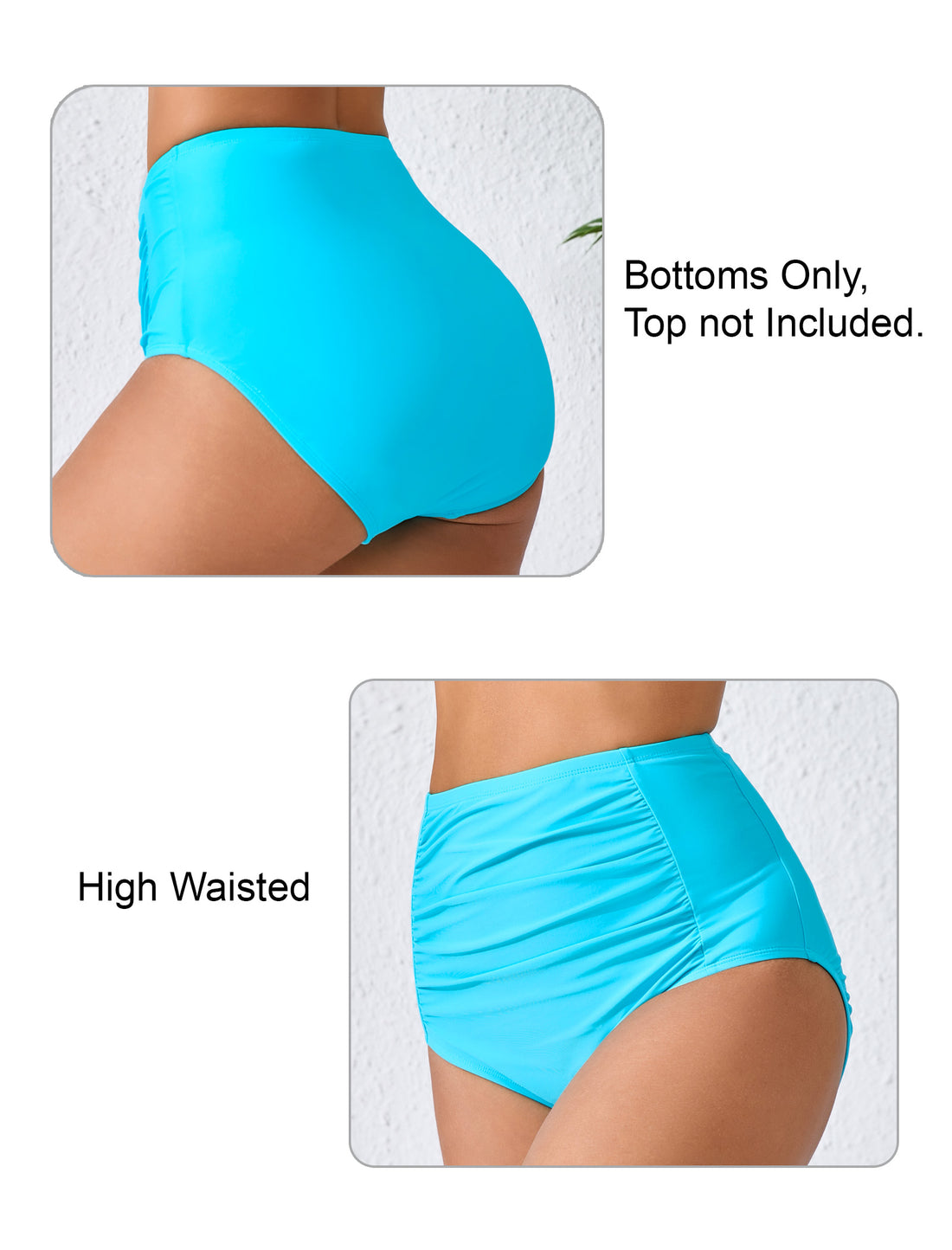 Summer Breeze High Waisted Ruched Bikini Bottoms