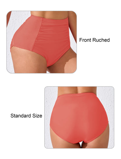 Summer Breeze High Waisted Ruched Bikini Bottoms