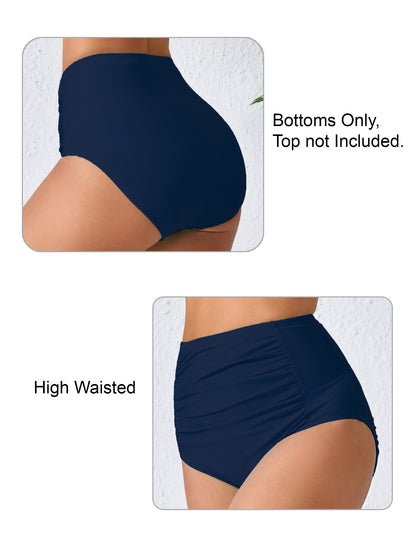 Summer Breeze High Waisted Ruched Bikini Bottoms