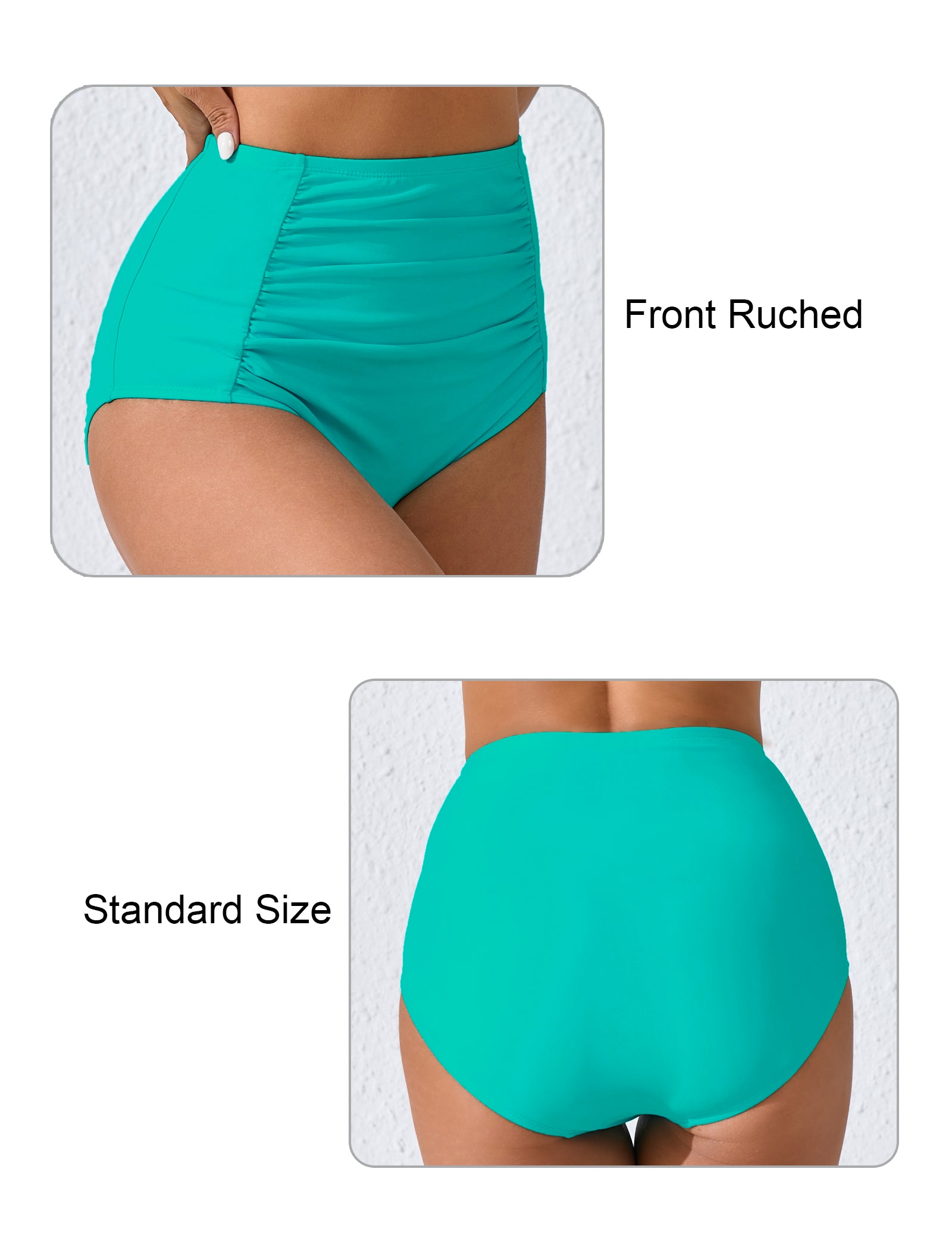 Summer Breeze High Waisted Ruched Bikini Bottoms