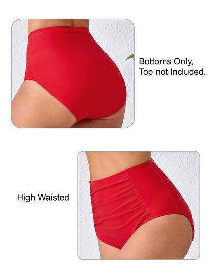 Summer Breeze High Waisted Ruched Bikini Bottoms