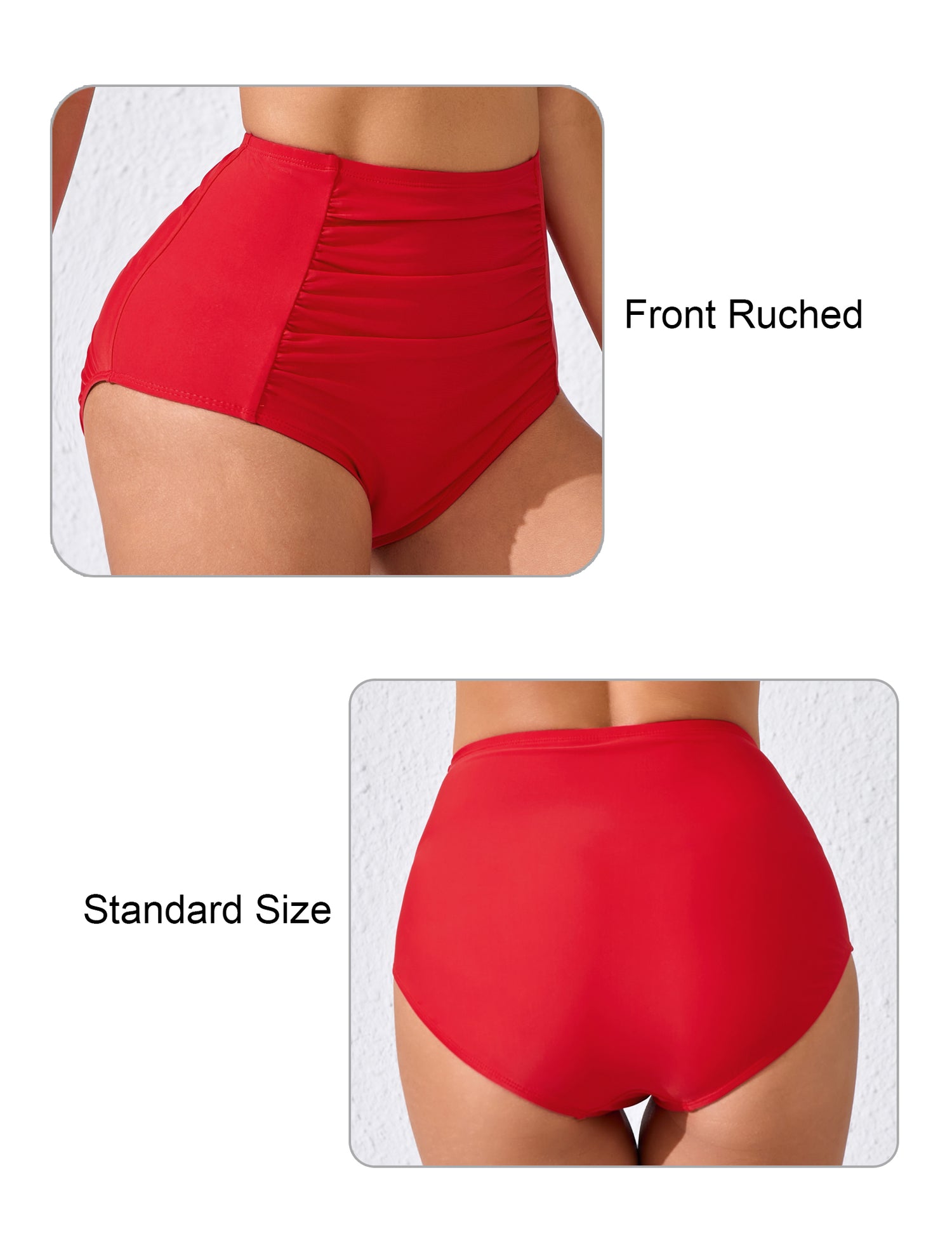 Summer Breeze High Waisted Ruched Bikini Bottoms