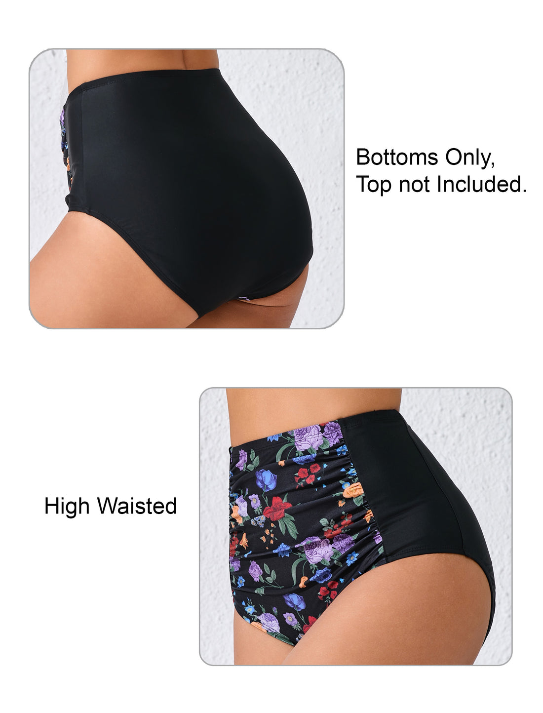 Summer Breeze High Waisted Ruched Bikini Bottoms