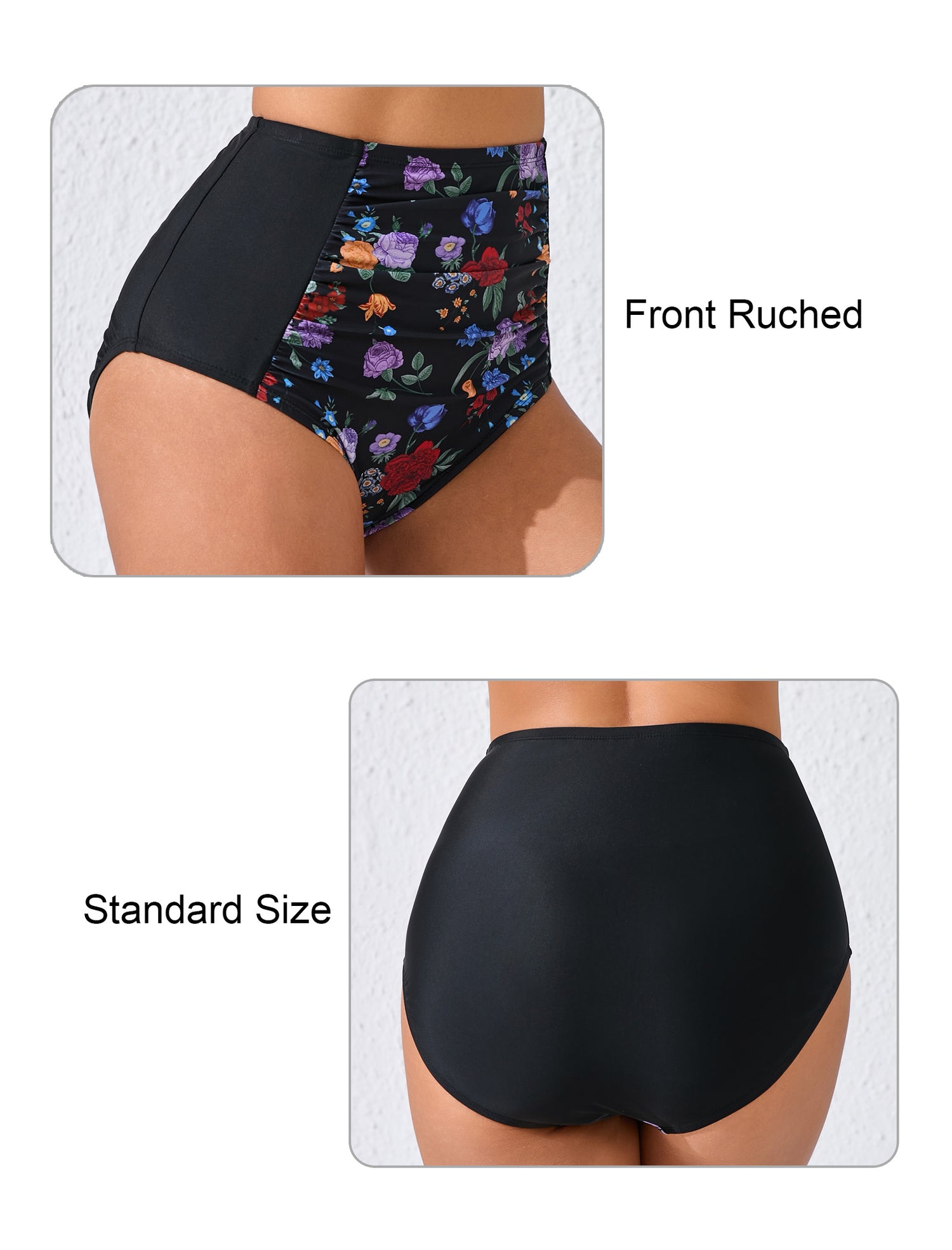 Summer Breeze High Waisted Ruched Bikini Bottoms