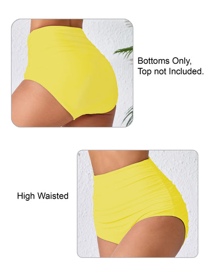 Effortless Shoreline High Waisted Full Ruched Swim Bottoms
