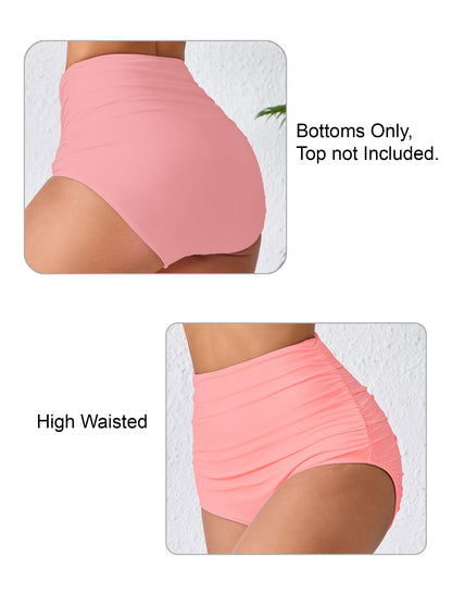 Effortless Shoreline High Waisted Full Ruched Swim Bottoms
