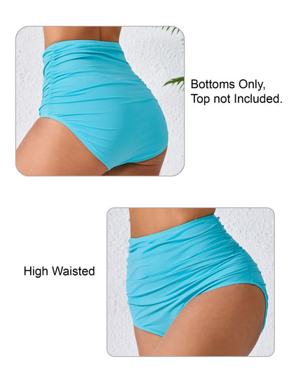 Effortless Shoreline High Waisted Full Ruched Swim Bottoms