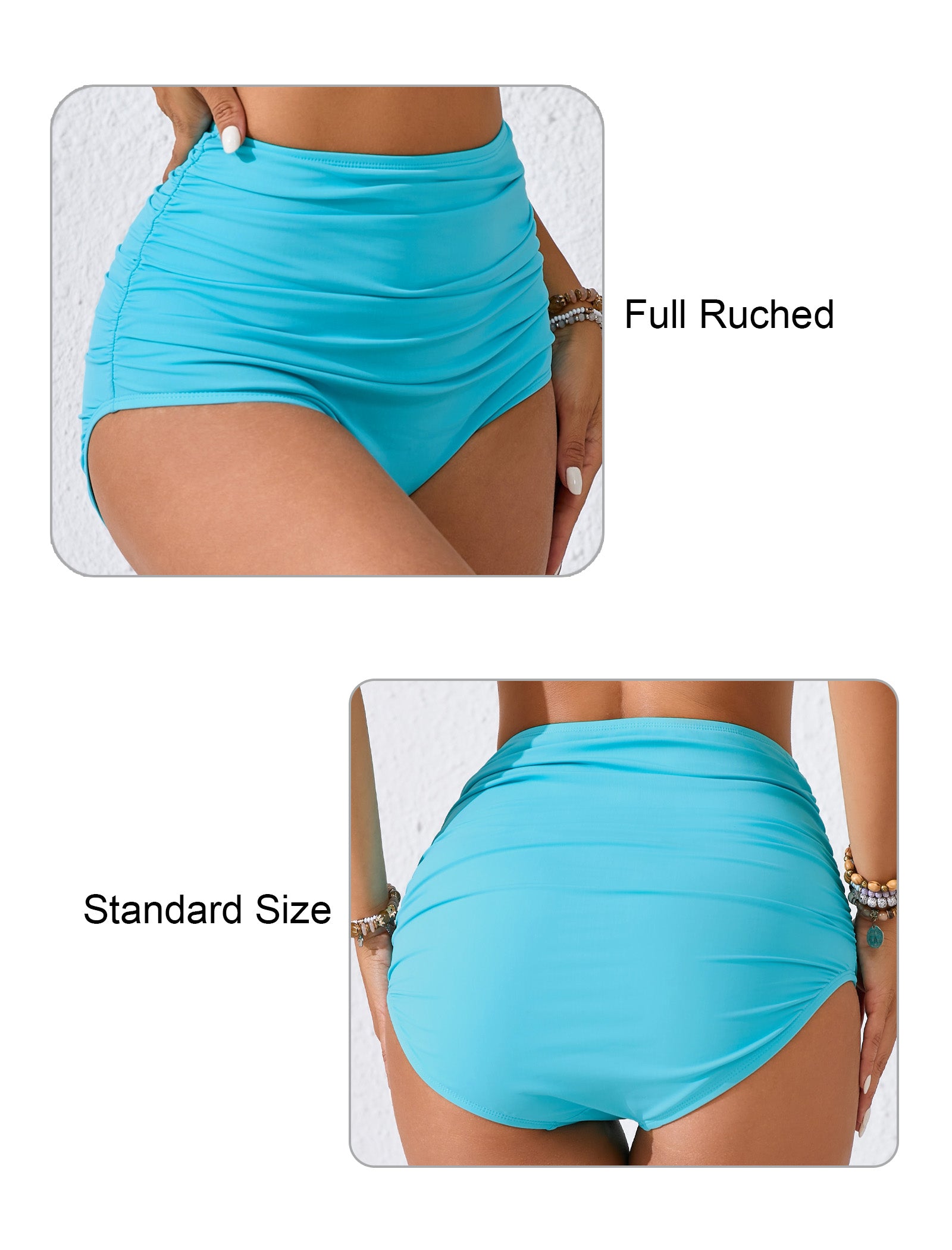 Effortless Shoreline High Waisted Full Ruched Swim Bottoms