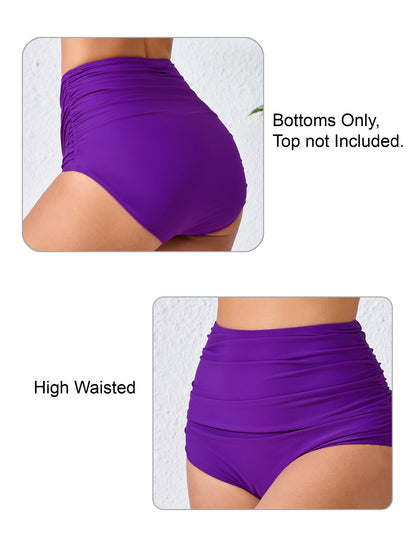 Effortless Shoreline High Waisted Full Ruched Swim Bottoms