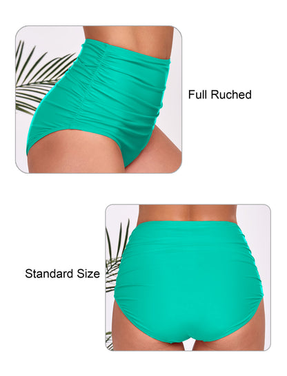 Effortless Shoreline High Waisted Full Ruched Swim Bottoms