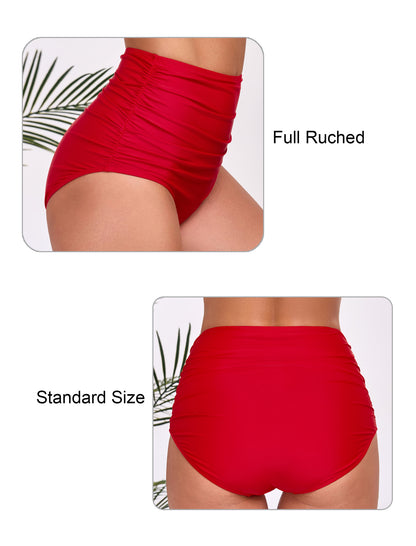 Effortless Shoreline High Waisted Full Ruched Swim Bottoms