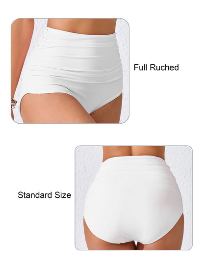 Effortless Shoreline High Waisted Full Ruched Swim Bottoms