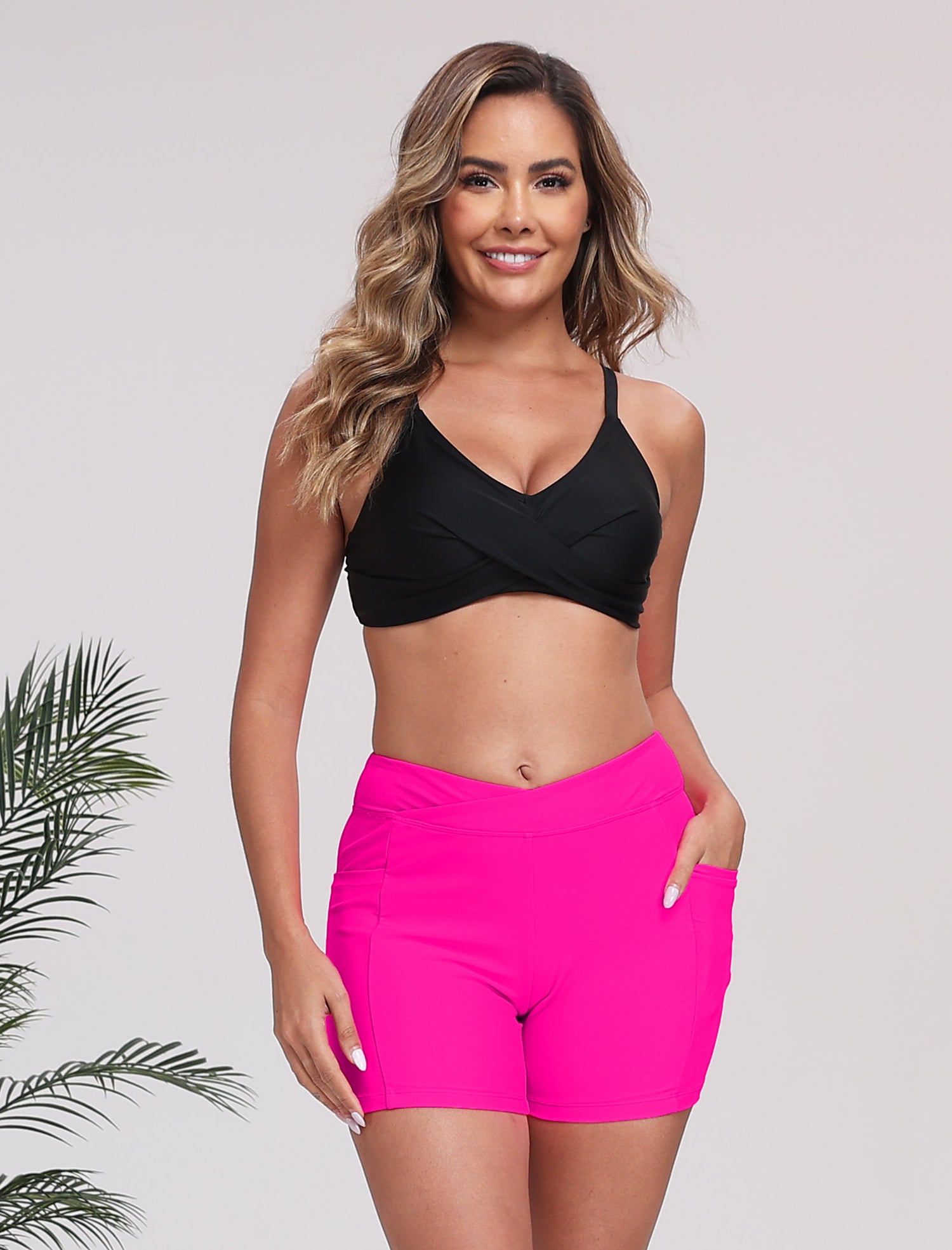 Cross High Waisted 5" Swim Board Shorts with Pockets (Available in Plus)