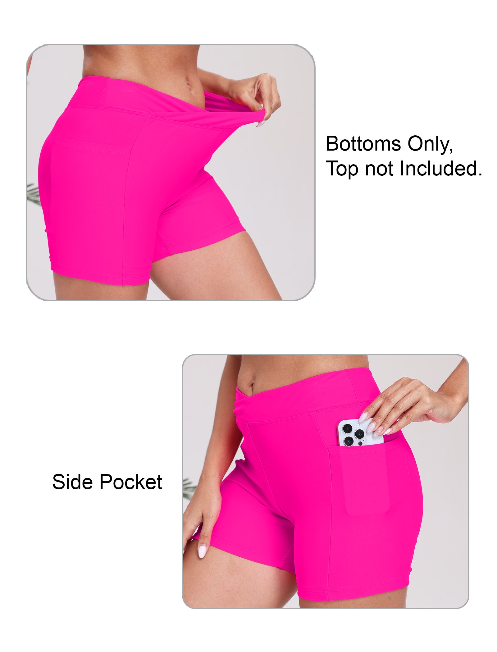 Cross High Waisted 5" Swim Board Shorts with Pockets (Available in Plus)