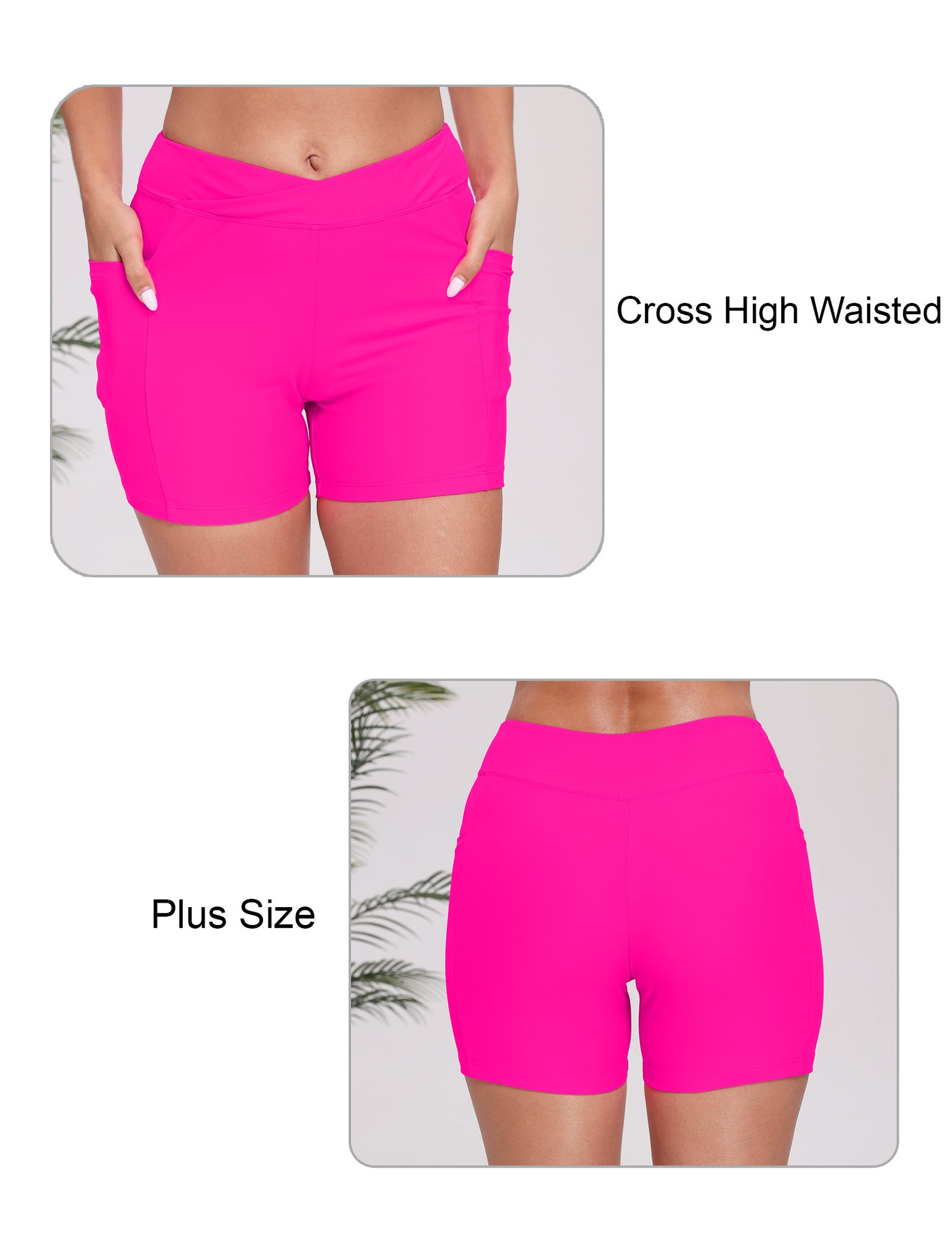 Cross High Waisted 5" Swim Board Shorts with Pockets (Available in Plus)