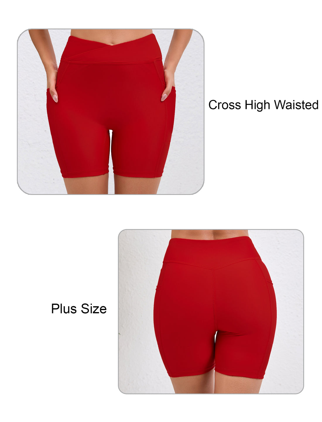 Cross High Waisted 5" Swim Board Shorts with Pockets (Available in Plus)