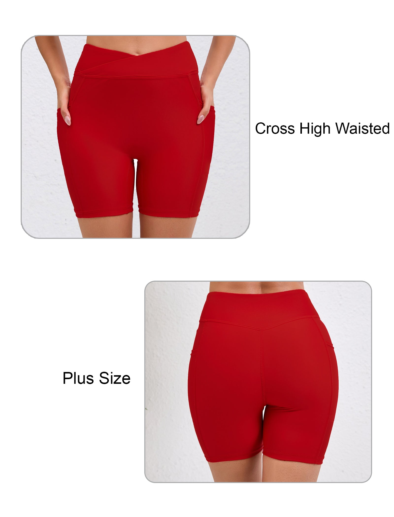 Cross High Waisted 5" Swim Board Shorts with Pockets (Available in Plus)