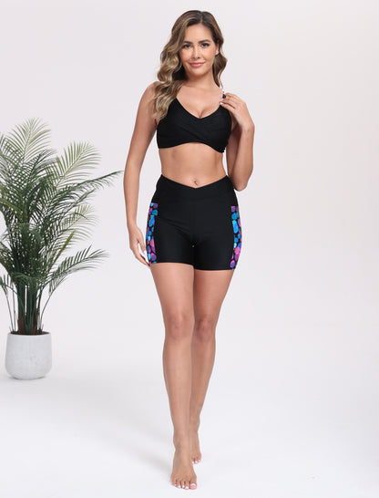 Cross High Waisted 5" Swim Board Shorts with Pockets (Available in Plus)