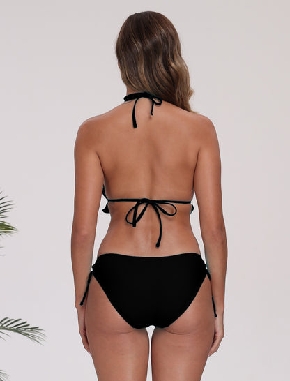 Frame Your Glow Triangle Bikini Top with Tie Side Bottoms