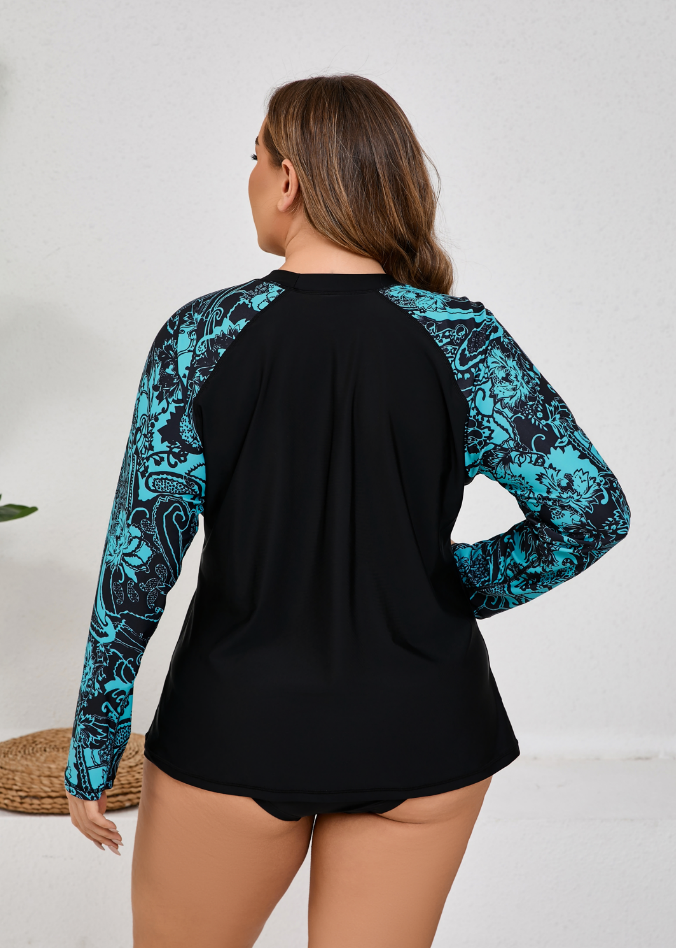 Halcurt Women Plus Size Rash Guard Swimwear