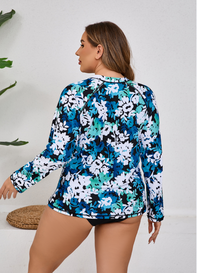 Halcurt Damen Plus Size Rash Guard Bademode