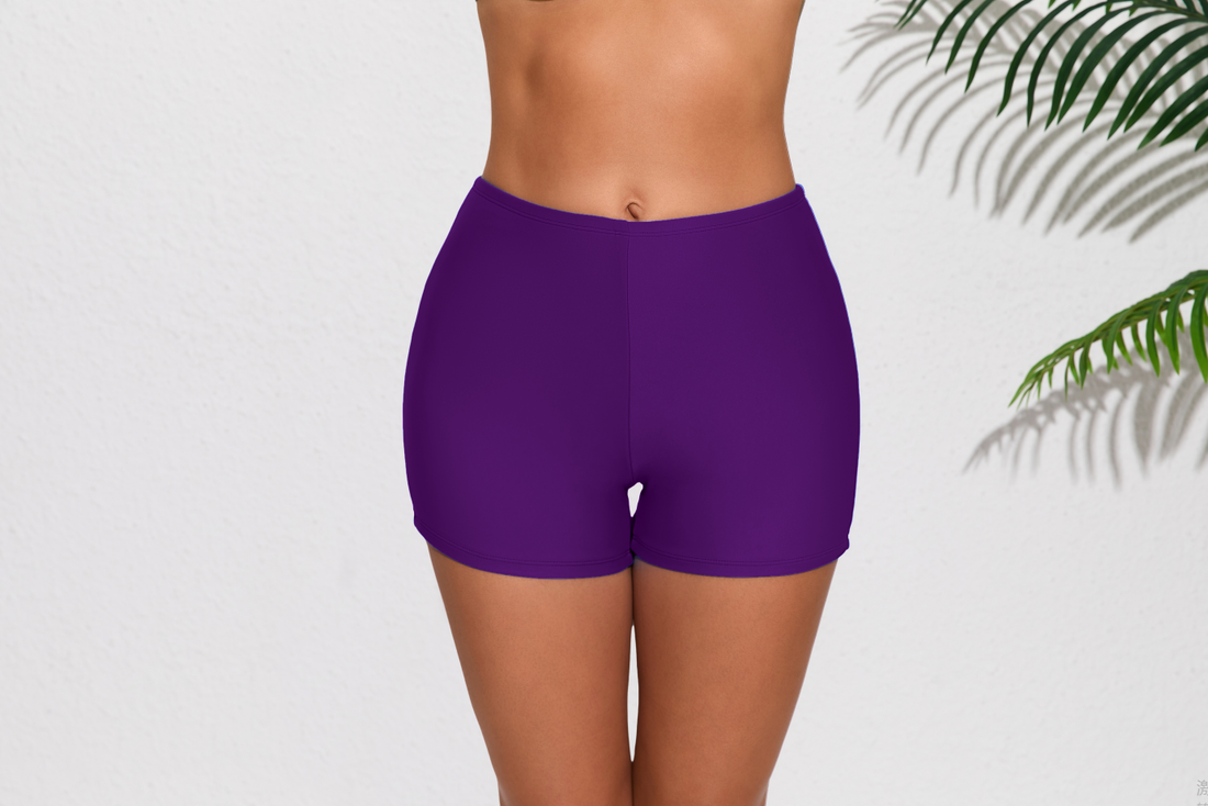 Halcurt Damen 3&quot; High Waist Badeshorts Tankini-Unterteil