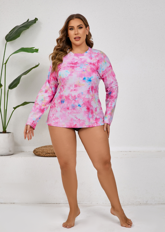 Halcurt Women Plus Size Rash Guard Swimwear